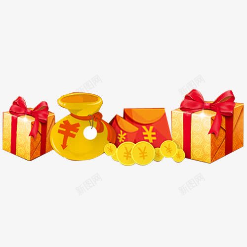红包礼品金币png免抠素材_新图网 https://ixintu.com 充值优惠 充值有礼 充值活动 礼品 福袋 空中充值 红包 话费充值 送金币