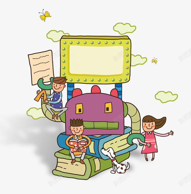 卡通书籍机器人学生小狗开学季素png免抠素材_新图网 https://ixintu.com 卡通上学 卡通书堆 卡通书籍机器人学生小狗开学季素材免费下载 卡通学生 卡通小学生 开学 开学啦 开学季