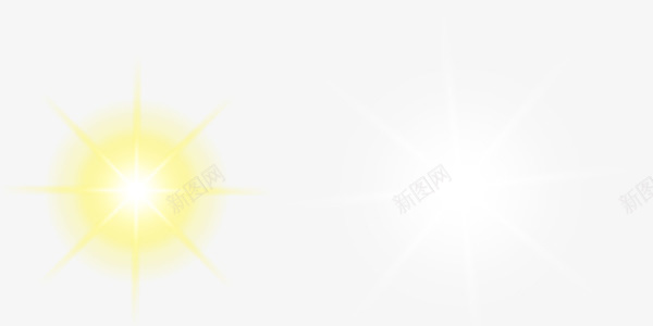黄色的光效psd免抠素材_新图网 https://ixintu.com 元素 光效 发光 白色 黄色