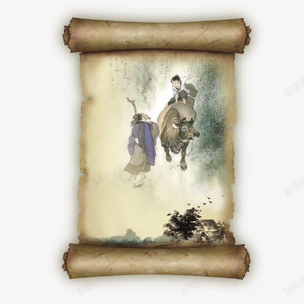 清明节海报旧书卷样式PSDpng免抠素材_新图网 https://ixintu.com 书卷 古书 古典 古老的书本 国画 字画 山水 房檐 旧书卷 水墨 清明 清明招贴 清明节 清明节快乐 清明节海报 瓦 背景 设计 踏青节