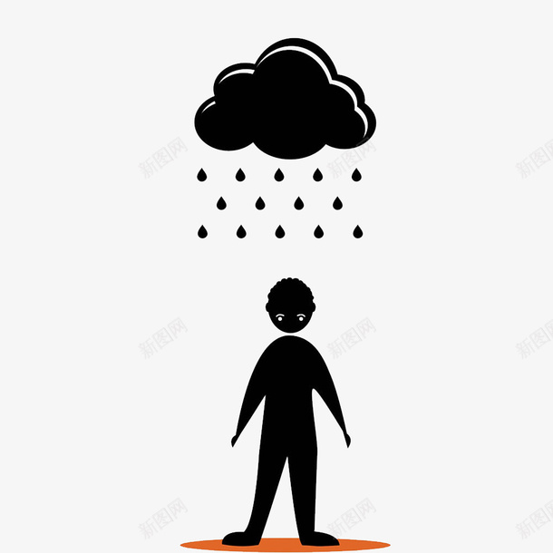 郁闷的男子图标png_新图网 https://ixintu.com 下雨 乌云 卡通 心情不佳 情绪不好 郁闷的 郁闷表情 黑色