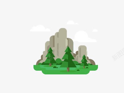 扁平化卡通PPT山水png免抠素材_新图网 https://ixintu.com PPT素材 卡通 山水 扁平化