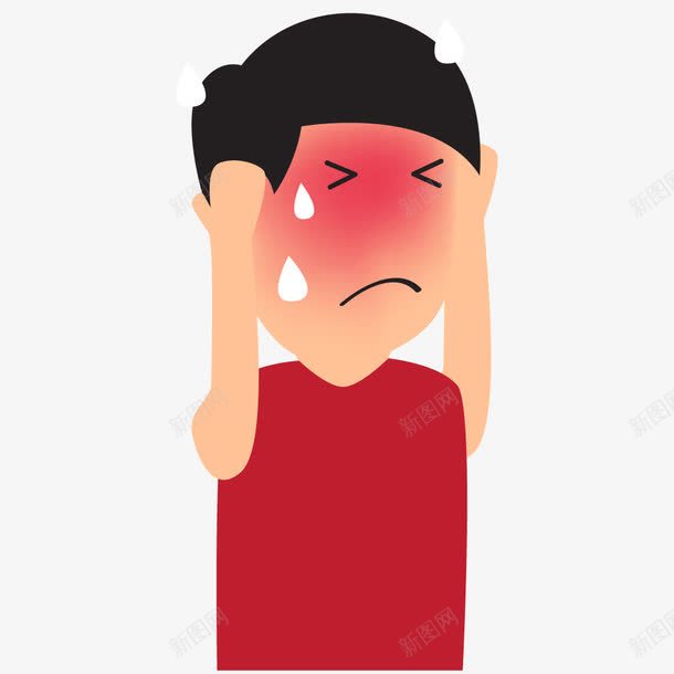 卡通人物紧张图标png_新图网 https://ixintu.com 人物紧张 出汗 医学图标 发烧 发烧发冷 发烧的表情 头疼 头痛 头痛捂头皱眉痛苦表情 氧气 汗如雨下 烧脑 病人 病床 绑定 药品 设计