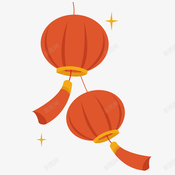 两个扁平化的灯笼矢量图ai免抠素材_新图网 https://ixintu.com 庆典 庆国庆灯笼 扁平化 文化 灯笼 矢量图 节日 装饰