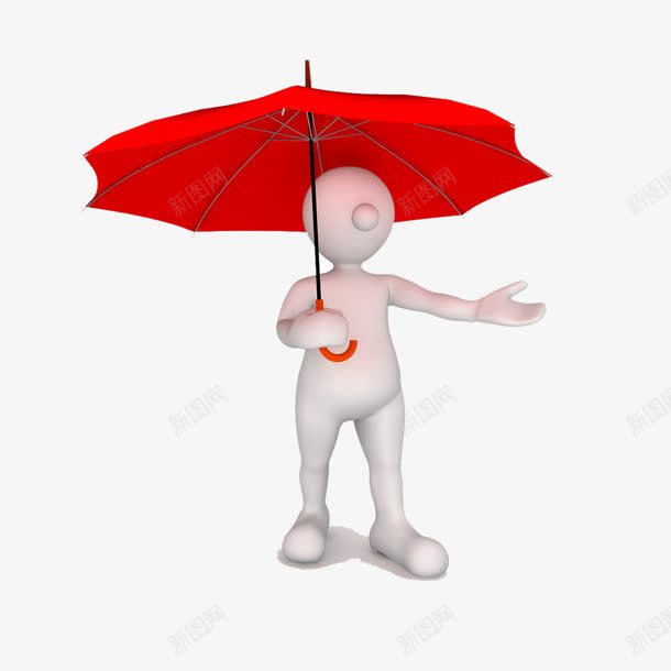 红色卡通打伞效果png免抠素材_新图网 https://ixintu.com 免抠元素 免费 免费下载 卡通 文明 滑翔伞 红色 雨伞