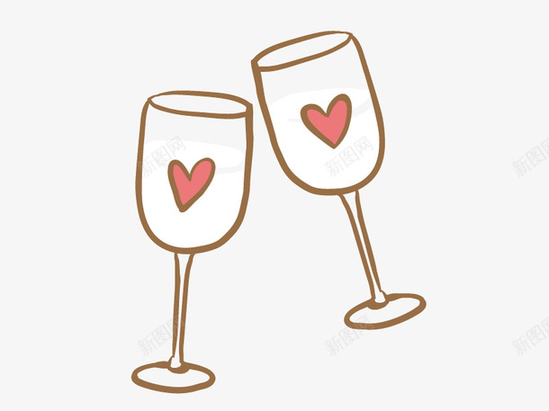 酒杯对杯婚礼卡通png免抠素材_新图网 https://ixintu.com 卡通素材 婚礼卡通 婚礼矢量 婚礼素材 酒杯