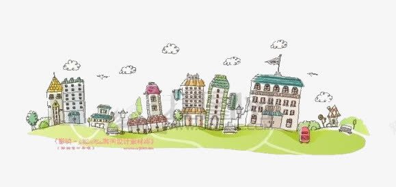 创意动漫城市png免抠素材_新图网 https://ixintu.com 免扣素材 动漫 展板宣传 惬意 绿色城市