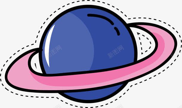 卡通蓝色星球png免抠素材_新图网 https://ixintu.com 儿童 卡通 彩色贴纸 星球 矢量图案 蓝色