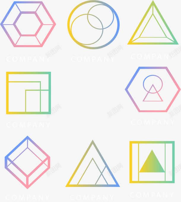 渐变色几何线条公司标志png免抠素材_新图网 https://ixintu.com 企业标志 公司标志 几何 几何体 渐变色 矢量素材 简约