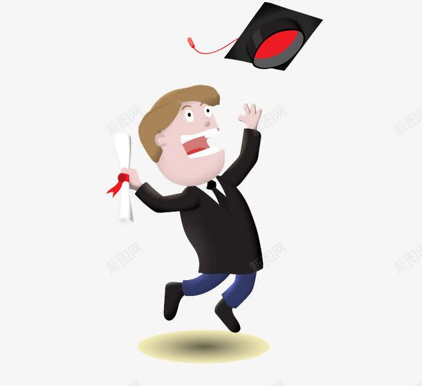 卡通扔博士帽的毕业生矢量图ai免抠素材_新图网 https://ixintu.com 博士帽 卡通 卡通毕业生 学生 毕业生 毕业生素材 矢量图