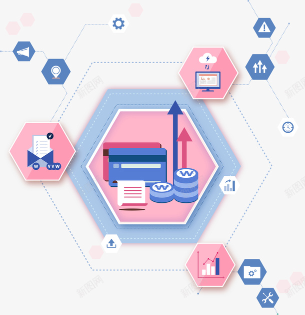 卡通手绘管理系统png免抠素材_新图网 https://ixintu.com 创意 动漫动画 卡通手绘 简约 管理系统 银行流程