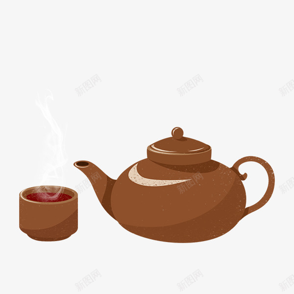 卡通手绘杯子泡好的茶png免抠素材_新图网 https://ixintu.com 卡通手绘杯子泡好的茶 茶壶 茶文化 茶杯 饮茶