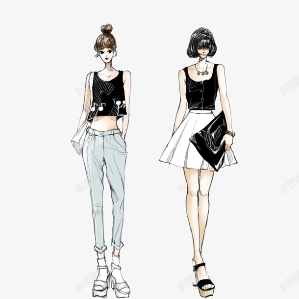 清新水彩休闲时尚女孩psd免抠素材_新图网 https://ixintu.com 休闲时尚 女人 女孩 少女 手绘 文静 水彩 活泼 清爽 潮流 窈窕 美女 美女水彩画 高贵