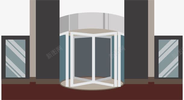 咖啡色卡通大门png免抠素材_新图网 https://ixintu.com 卡通旋转门 咖啡色大门 简约大门 装饰图案 酒店 门面
