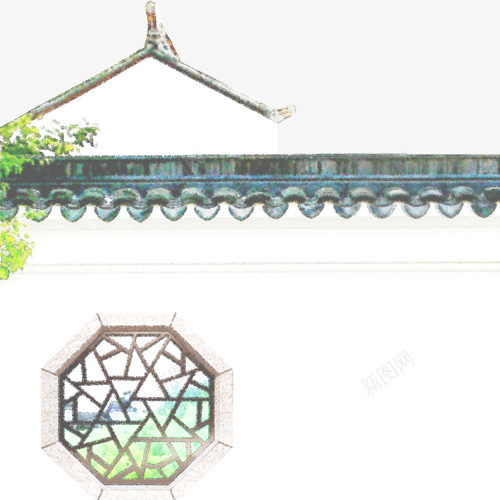 彩色古风装饰墙壁png免抠素材_新图网 https://ixintu.com 古典房子 古风装饰 唯美 水彩 装饰图 设计图