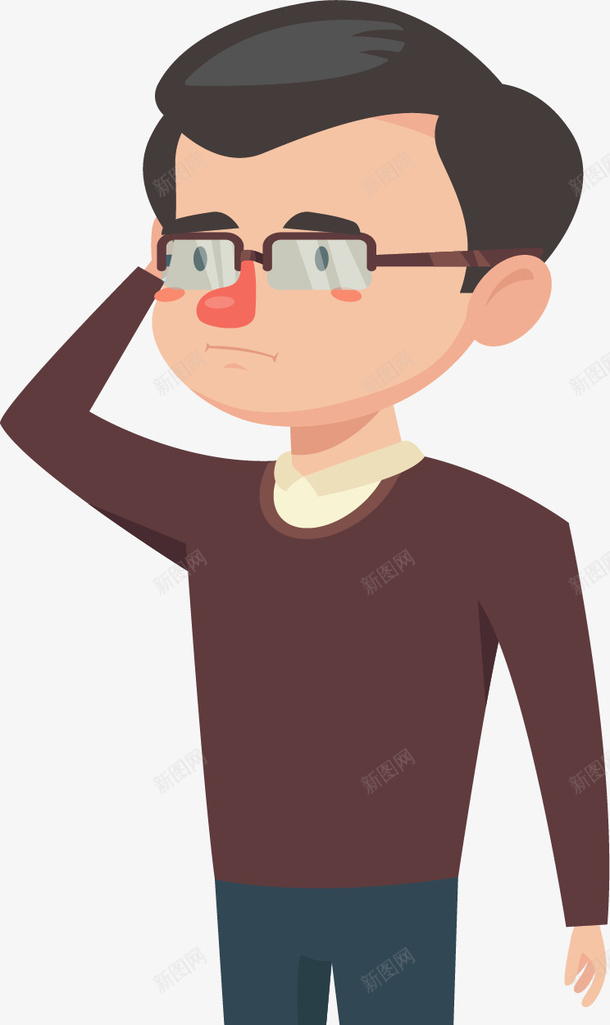 挠头思考问题的人矢量图ai免抠素材_新图网 https://ixintu.com 公司职员 商务 商务小人 思考 思考问题 疑惑小人 矢量png 矢量图