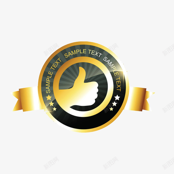 黑金风格logo拇指点赞图标png_新图网 https://ixintu.com 做得好 大拇指 好样的 成功的 手指 给个赞 金色大拇指