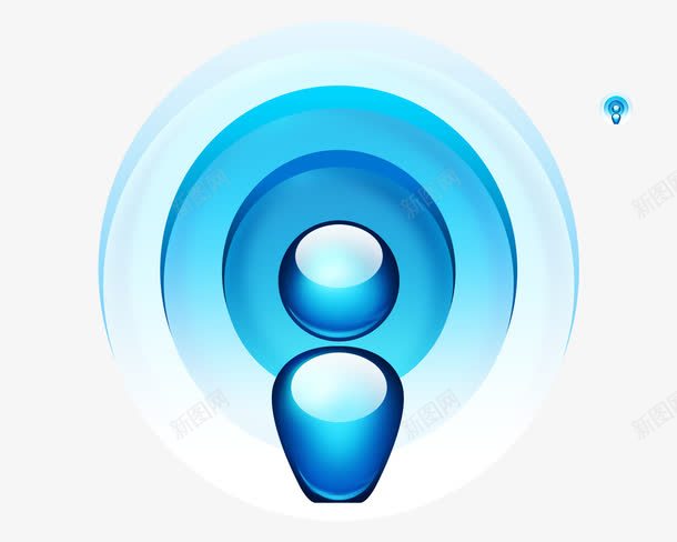 蓝色信号波段png免抠素材_新图网 https://ixintu.com WIFI WIFI图案 信号波段 蓝色