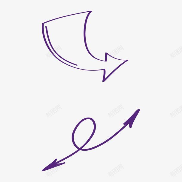 白色箭头手绘线条png免抠素材_新图网 https://ixintu.com 手绘 白色 箭头 素材 线条