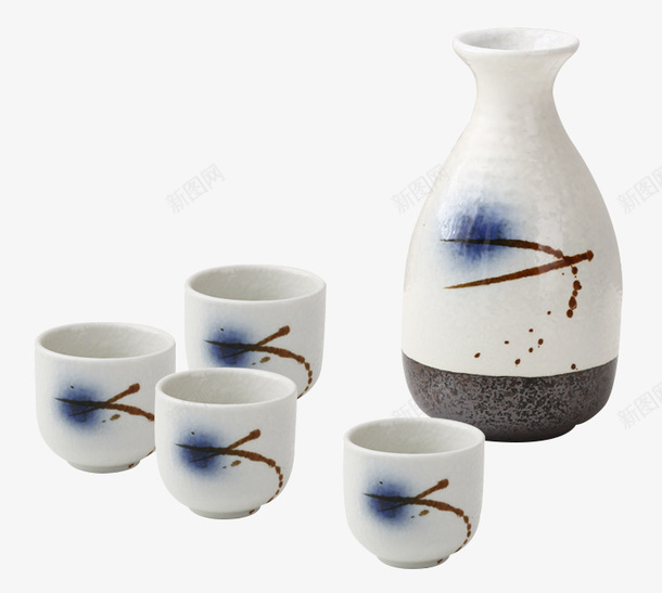手绘釉下彩陶瓷酒杯酒壶png免抠素材_新图网 https://ixintu.com 分酒器 小酒盅 手绘 白色 酒壶 酒杯 釉下彩 陶瓷 陶瓷酒杯