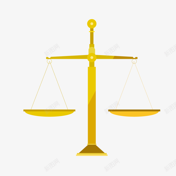 一个精致的天平秤矢量图ai免抠素材_新图网 https://ixintu.com 公正 天平 天平秤 扁平化 水平称 法律 矢量图 秤砣 金黄色 钱