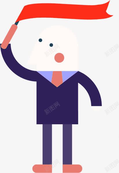 旗帜小人png免抠素材_新图网 https://ixintu.com 人物 手绘 招人 招募 招聘 职场