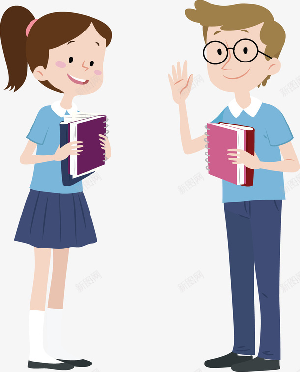 开学季打招呼同学矢量图ai免抠素材_新图网 https://ixintu.com 卡通礼貌 同学 同学见面 开学季 打招呼 矢量png 矢量图 返校日