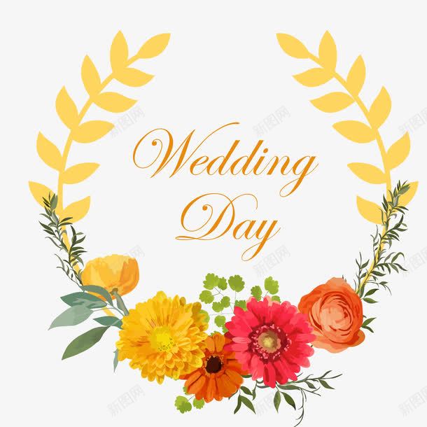 婚宴喜宴装饰花卉png免抠素材_新图网 https://ixintu.com 婚礼 标签边框设计 结婚 花卉 花环 装饰植物