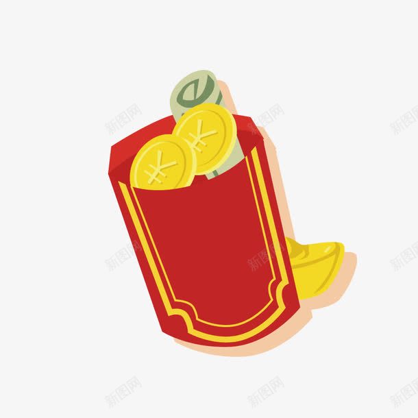卡通打开的红包金币png免抠素材_新图网 https://ixintu.com 卡通支付红包 小红包 微信支付红包 手机微信红包 手绘红包 支付红包 电子红包 红包 金钱交易 金钱支付