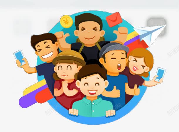 电商png免抠素材_新图网 https://ixintu.com 卡通 小孩 平扁图形 手机 淘宝 红包