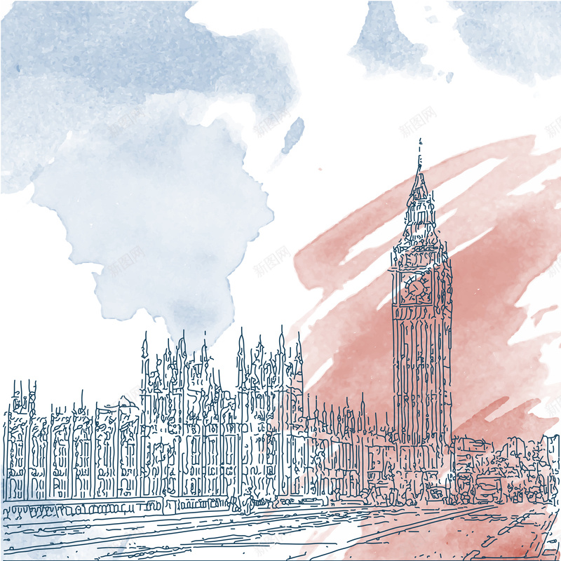 卡通水彩手绘英国建筑旅游背景jpg设计背景_新图网 https://ixintu.com 卡通 卡通建筑 卡通水彩 建筑 旅游 水彩 素材 背景 背景素材 英国 英国建筑 英国背景