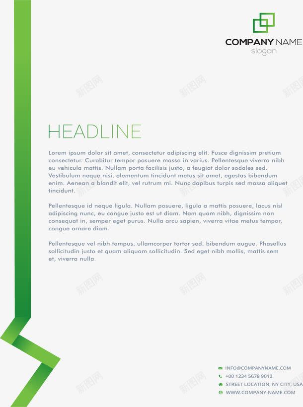 绿色折纸彩带边框封面png_新图网 https://ixintu.com 商务报告 折纸封面 报告封面 矢量png 绿色彩带 绿色折纸