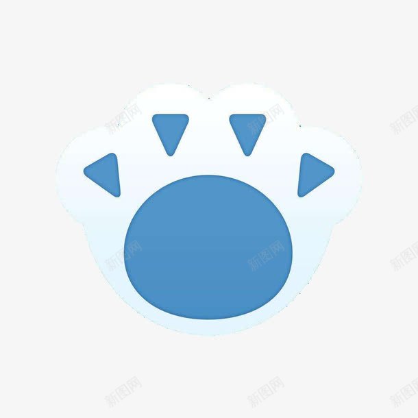 蓝色猫爪png免抠素材_新图网 https://ixintu.com 按钮 渐变 猫爪 猫爪子 蓝色