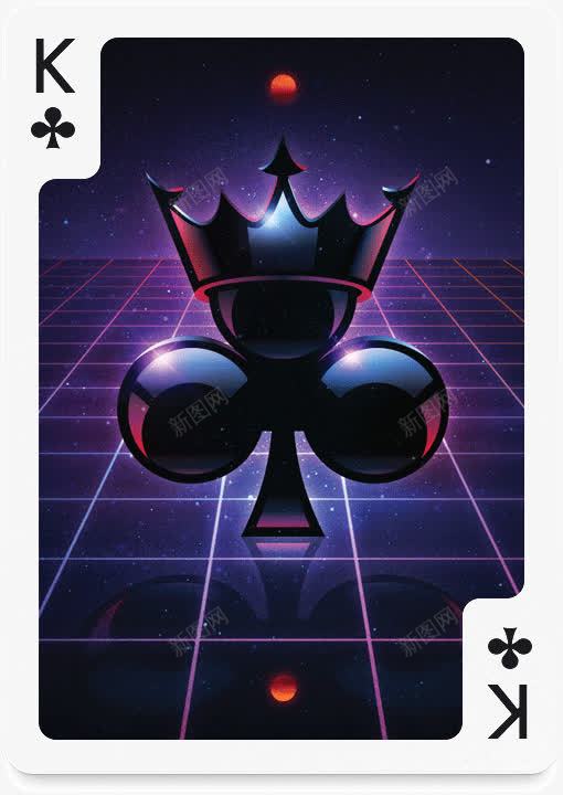 创意的成套扑克牌草花Kpng免抠素材_新图网 https://ixintu.com 成套 扑克 扑克牌 扑克牌插画 数字 草花K