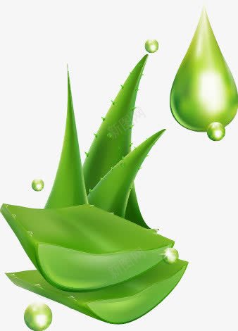 芦荟精华png免抠素材_新图网 https://ixintu.com 提取物 植物精华 水滴 绿色 芦荟 芦荟精华