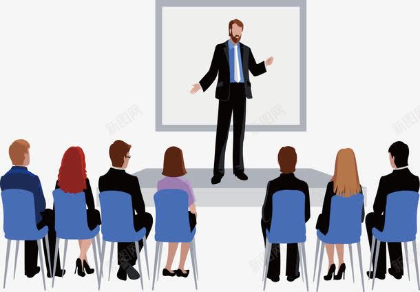 老板演讲开会矢量图ai免抠素材_新图网 https://ixintu.com 企业 企业家 商务 开会 演讲 老板 矢量图