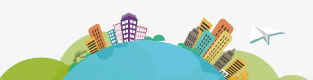 扁平化城市背景png免抠素材_新图网 https://ixintu.com 城市 扁平 背景