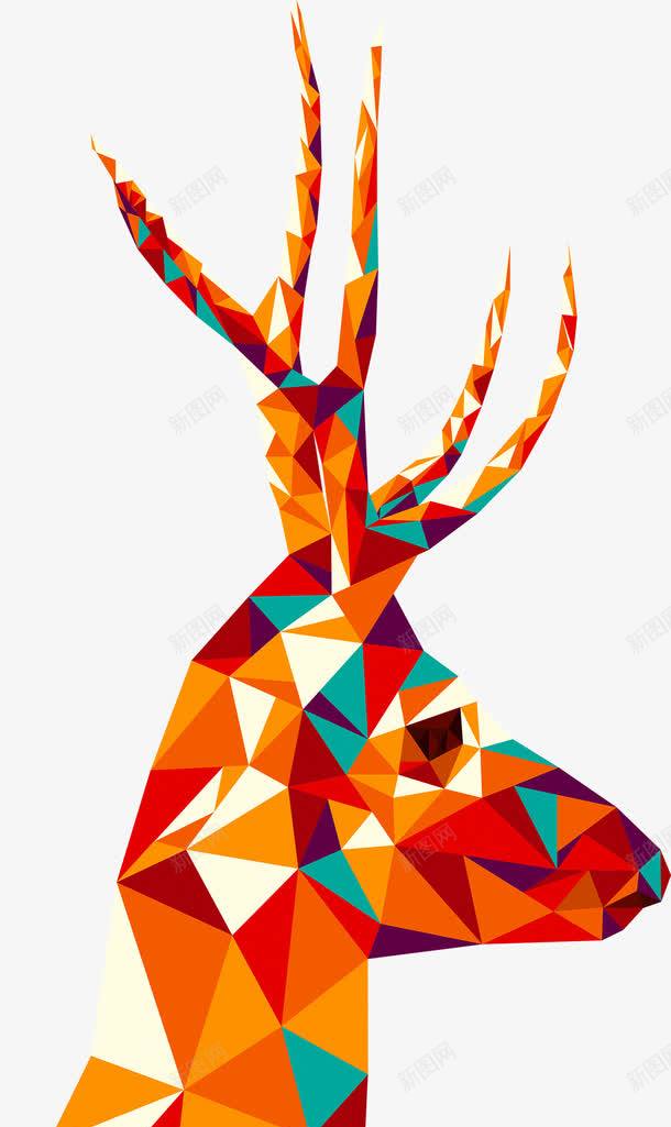 不规则几何图形鹿png免抠素材_新图网 https://ixintu.com 不规则 几何 图形 小鹿 炫彩