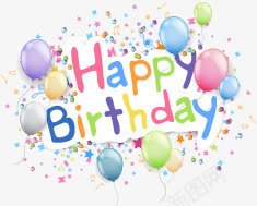 生日快乐英文png免抠素材_新图网 https://ixintu.com birthday happy 彩带 彩色 快乐 气球 生日 英文