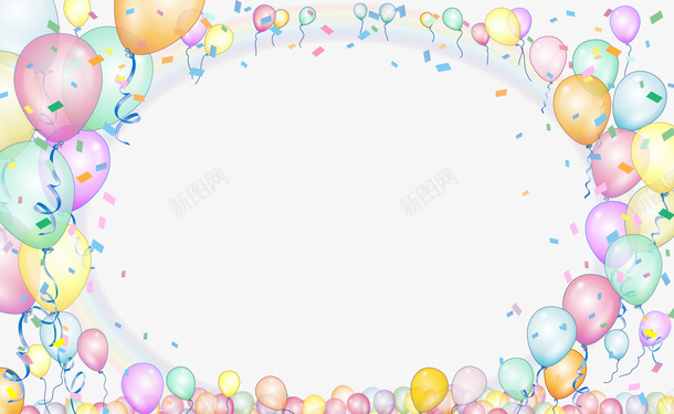 卡通气球边框装饰相框png免抠素材_新图网 https://ixintu.com 卡通 气球 边框