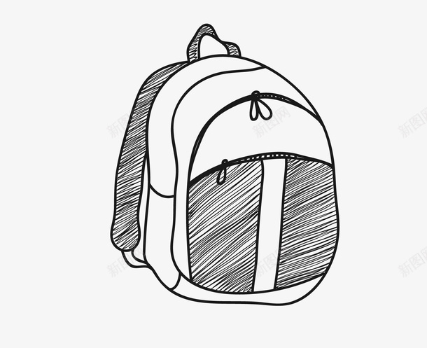卡通素描学生书包矢量图ai免抠素材_新图网 https://ixintu.com 书包PNG免费 书包PNG免费图片 书包简笔画 卡通 学生书包 手绘书包 教育元素矢量 教育元素矢量图片 矢量图 简笔画书包 素描 黑白书包 黑色