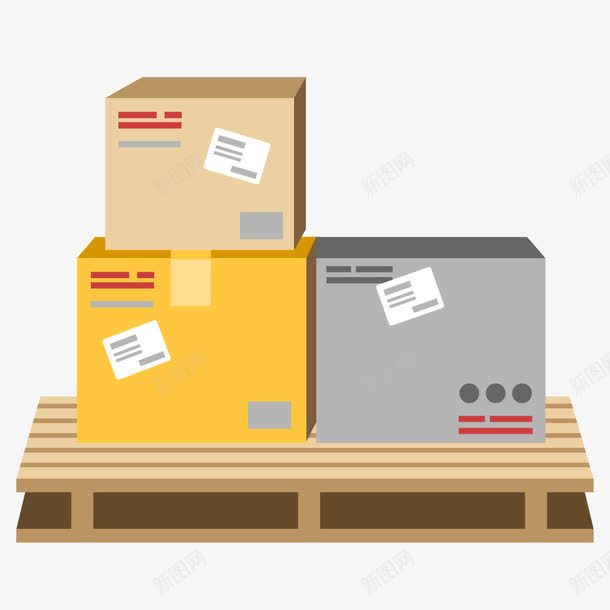 快递运输包装箱元素png免抠素材_新图网 https://ixintu.com 仓储 包装箱 快递运输 托盘 拣选车 搬运 牵引车 箱子 箱货 纸箱 装卸 货运 运货