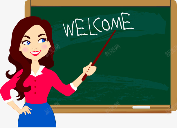 欢迎回到学校矢量图eps免抠素材_新图网 https://ixintu.com 女教师 女老师形象 开学 矢量图 矢量素材 返校日 黑板