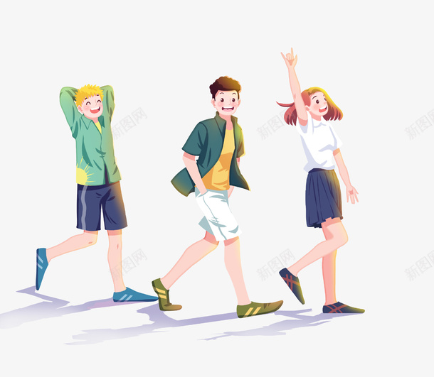 青少年卡通插画png免抠素材_新图网 https://ixintu.com 卡通 插画 素材 青少年