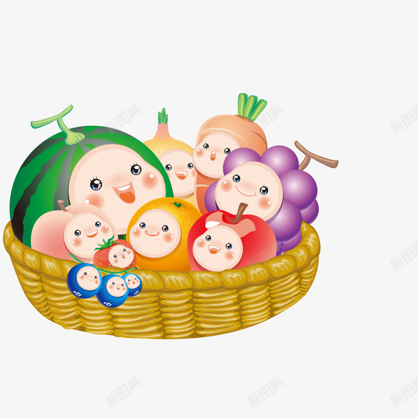 卡通果蔬表情矢量图ai免抠素材_新图网 https://ixintu.com 卡通 果篮 植物设计 水果 表情设计 矢量图