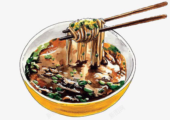 手绘美食png免抠素材_新图网 https://ixintu.com 中式 卡通 手绘 插画 文艺 清新 美食 面条