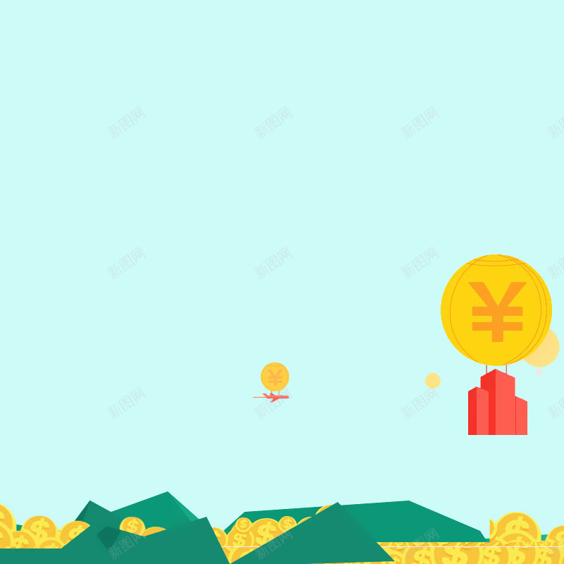 电商扁平金融理财背景psd设计背景_新图网 https://ixintu.com 主图 几何 扁平 渐变 理财 电商 背景 金币 金融
