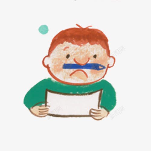 做题的学生png免抠素材_新图网 https://ixintu.com 叼铅笔 学生 考试