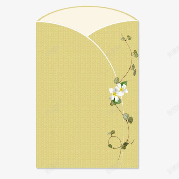 白色花装饰黄色信封png免抠素材_新图网 https://ixintu.com 信 信封 白色花 花藤 请帖 邀请函 黄色信封