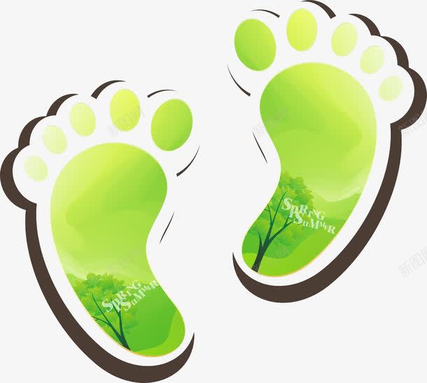 小脚丫png免抠素材_新图网 https://ixintu.com 投影 渐变 脚印 脚型 足